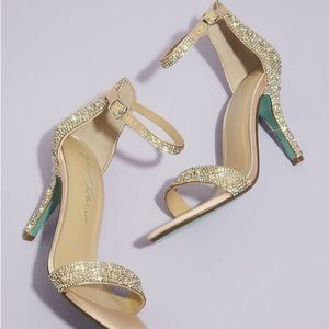 BETSEY JOHNSON X DB jeweled metallic stiletto sandals